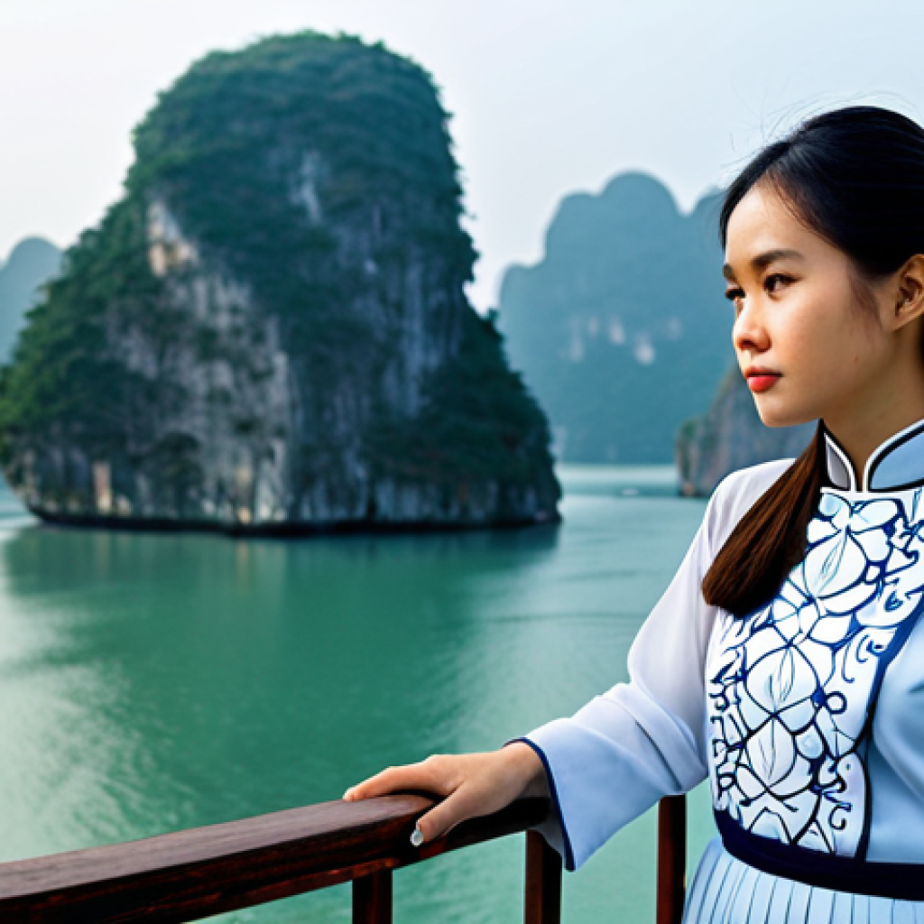 자기 객관화 능력 개발을 위한 온라인 자원 - **
A young Vietnamese woman, fully clothed in a traditional Ao Dai, stands thoughtfully on a scenic...