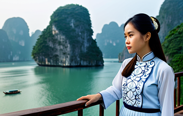 자기 객관화 능력 개발을 위한 온라인 자원 - **
A young Vietnamese woman, fully clothed in a traditional Ao Dai, stands thoughtfully on a scenic...
