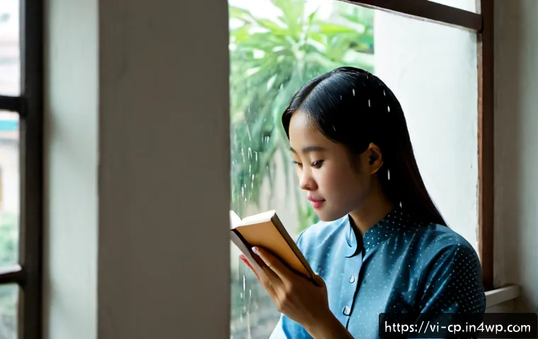 자기 객관화와 자아 존중감 - Photorealistic portrait of a young Vietnamese woman seated beside a rain-speckled window in a modest...