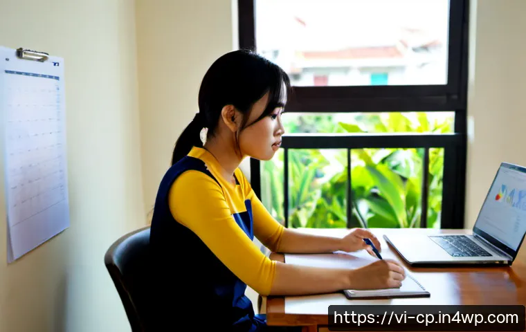 Home 17 자기 객관화를 통한 직업적 성장 - Photorealistic Vietnamese young professional seated at a clean home office desk in Ho Chi Minh City,...