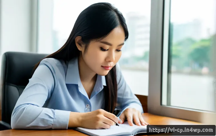 자기 객관화와 직장 내 관계 개선 전략 - Photorealistic Vietnamese office professional in smart casual attire sitting quietly at a tidy desk,...